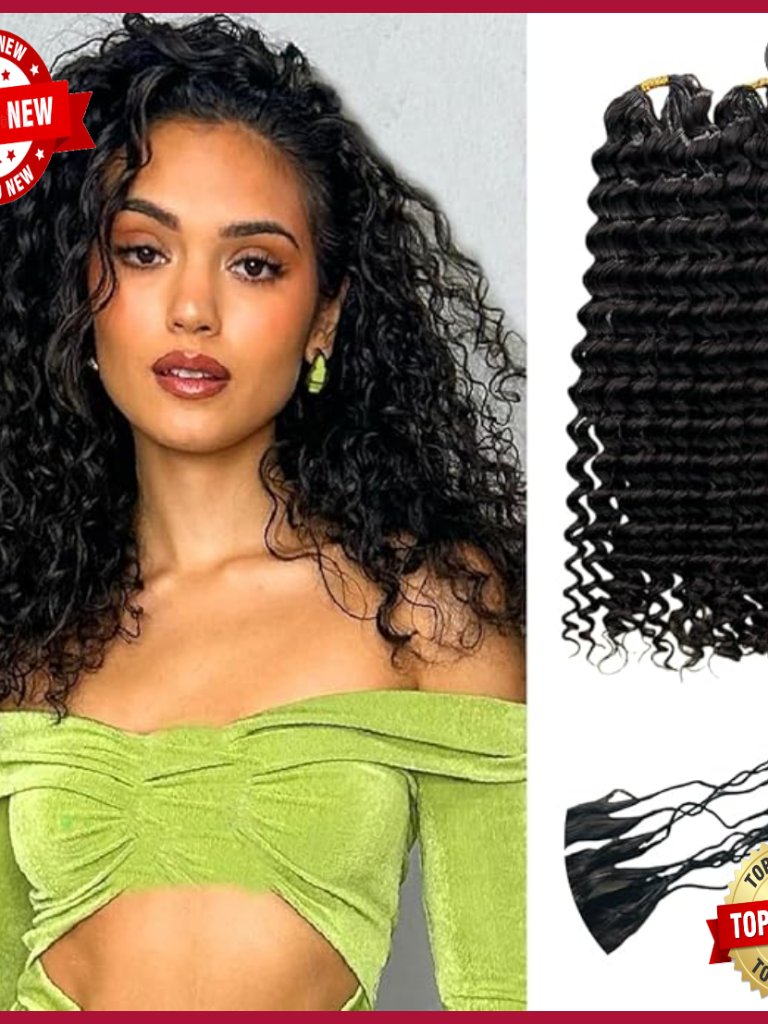 Knotless Pre-Separated Water Wave Human Hair Crochet Extensions 14 Inch